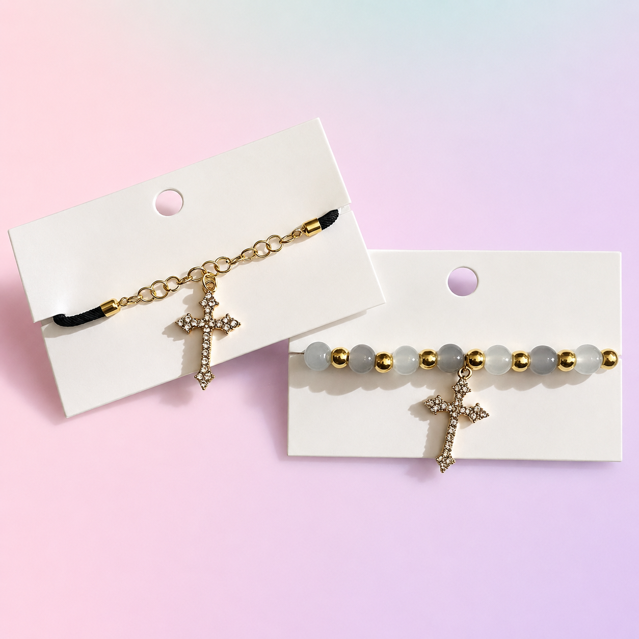 Faith & Sparkle Anklet and Bracelet Set